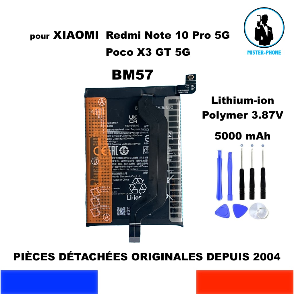 BATTERIE ORIGINALE BM57 BM 57 POUR XIAOMI REDMI NOTE 10 PRO 5G / XIAOM –  MisterPhoneStore