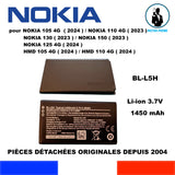 BATTERIE ORIGINALE BL-L5H 1450mAh 5,36Wh NOKIA 105 110 125 130 HMD 105 110 150