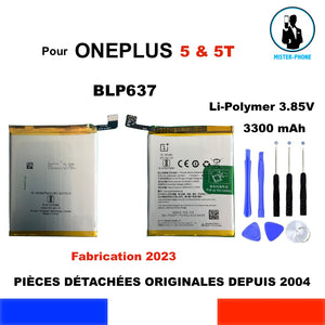BATTERIE ORIGINALE BLP 637 1+ ONEPLUS 5 & 5T 3000mAh A5000 A5010 + OUTILS