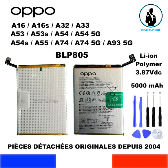 BATTERIE ORIGINE OEM BLP805 OPPO A16 A16s A32 A33 A53 A53s A54 A55 A74 A93 5G