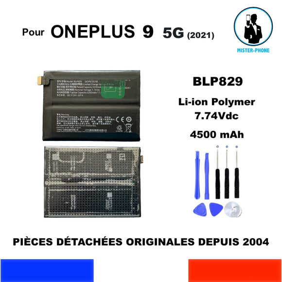 BATTERIE ORIGINALE OEM BLP829 1+ ONEPLUS 9 5G 4500mAh LE2113 LE2115 LE2115