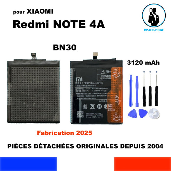 BATTERIE ORIGINALE BN30 POUR XIAOMI MI 3120mAh REDMI 4A 3,84V OEM + KIT OUTILS