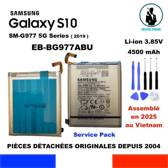 BATTERIE ORIGINE SAMSUNG EB-BG977ABU GALAXY S10 SERIES SM-G977 4500mAh OEM + OUTILS