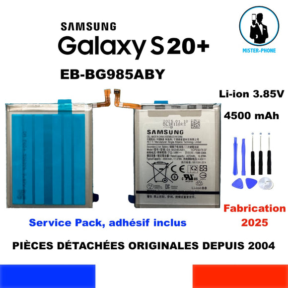 BATTERIE ORIGINALE SAMSUNG EB-BG985ABY GALAXY S20+ S20 + 4500mAh SM-G985F OEM + KIT OUTILS