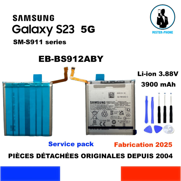 BATTERIE ORIGINALE SAMSUNG EB-BS912ABY GALAXY S23 5G 3900mAh SM-S911 SERIES OEM