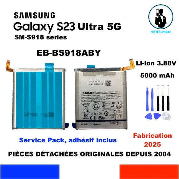 BATTERIE ORIGINALE SAMSUNG EB-BS918ABY GALAXY S23 Ultra 5G 5000mAh SM-S918 OEM