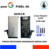 BATTERIE ORIGINALE G025J-B POUR GOOGLE PIXEL 4a G025J G025N 3140mAh OEM + KIT OUTILS