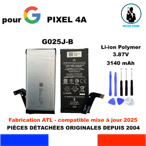 BATTERIE ORIGINALE G025J-B POUR GOOGLE PIXEL 4a G025J G025N 3140mAh OEM + KIT OUTILS