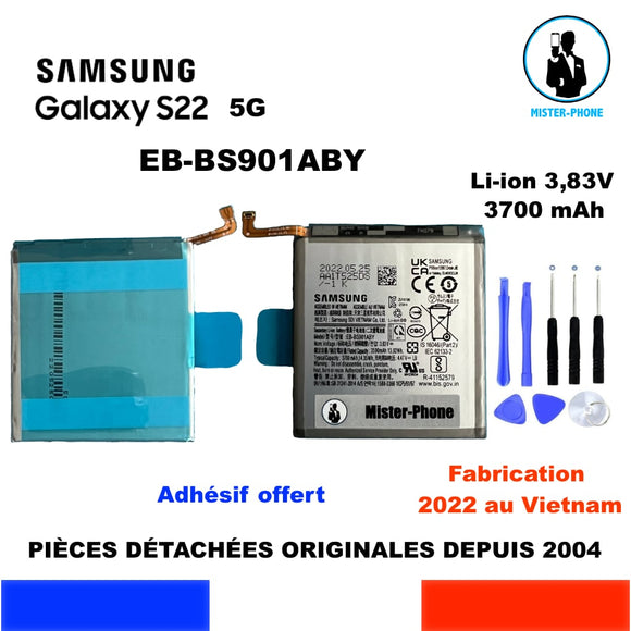 BATTERIE ORIGINALE SAMSUNG EB-BS901ABY GALAXY GALAXY S22 5G 3700mAh + KIT OUTILS