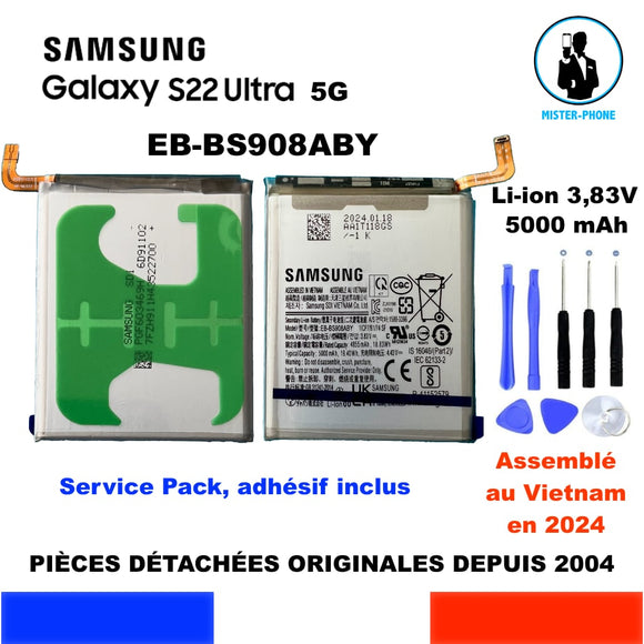 BATTERIE ORIGINALE SAMSUNG EB-BS908ABY GALAXY S22 Ultra 5G 5000mAh + KIT OUTILS