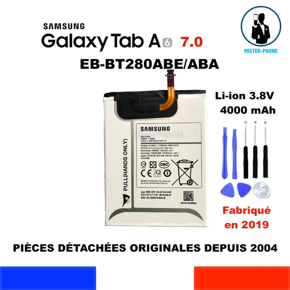 BATTERIE ORIGINALE SAMSUNG EB-BT280ABE EB BT 280 ABE GALAXY TAB A 6 2016 7.0 4000mAh 15,20W ORIGINE+KIT OUTILS DÉSASSEMBLAGE 