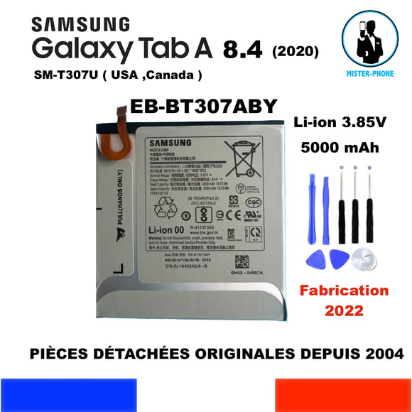 BATTERIE ORIGINALE GALAXY TAB A 8.4 2020 SM-T307U EB-BT307ABY EB BT307ABY 5000mAh + KIT OUTILS