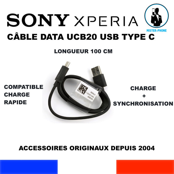 CABLE DATA ORIGINAL SONY UCB20 TYPE-C CHARGE SYNCHRONISATION XPERIA