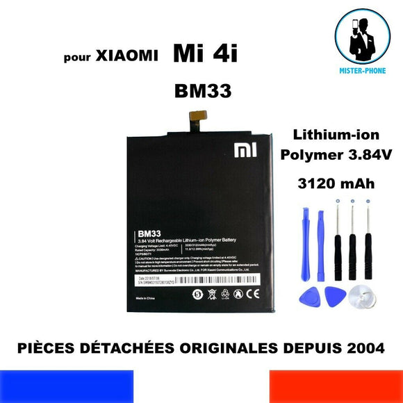 XIAOMI batterie originale BM33 pour XIAOMI Mi 4i, 3120 mAh, kit outils offert
