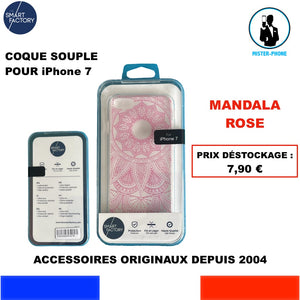 HOUSSE COQUE SOUPLE POUR IPHONE 7 MOTIF MANDALA ROSE