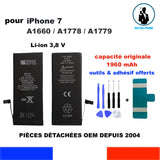 BATTERIE DE REMPLACEMENT IPHONE 7 616-00256  A1660, A1778 , A1779  OEM CAPACITE ORIGINALE 1960mAh + KIT OUTILS