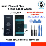 BATTERIE DE REMPLACEMENT IPHONE 8 Plus 616-00364 OEM CAPACITE ORIGINALE 2691mAh + KIT OUTILS