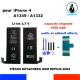 BATTERIE DE REMPLACEMENT IPHONE 4 A1349 A1332 616-0513 OEM CAPACITE ORIGINALE 1420mAh + KIT OUTILS 