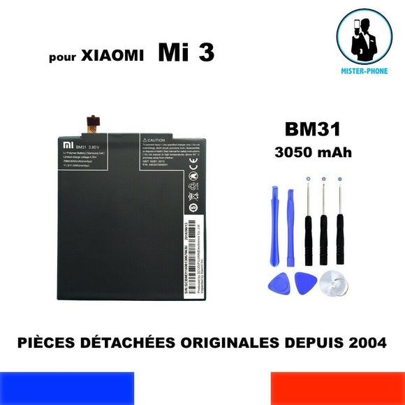 BATTERIE ORIGINALE XIAOMI Mi3 Mi 3 BM31 BM 31 (SAMSUNG cellule) 3050 mAh OEM + KIT OUTILS