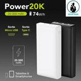 POWERBANK 20K 20 000 mAh ORIGINAL MOXIE POUR TABLETTES & SMARTPHONES 74Wh 5V